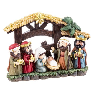 Christmas bauble Multicolour Polyresin Nativity/Bethlehem 21,2 x 5,7 x 16 cm (6 Pieces)