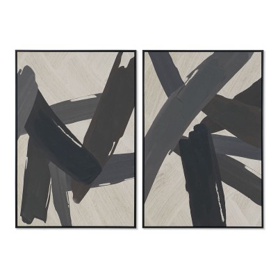 Painting Home ESPRIT Brown Black Beige Abstract Modern 83 x 4,5 x 123 cm (2 Units)