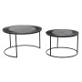 Jeu de 2 tables DKD Home Decor Noir Métal Aluminium 76 x 76 x 44 cm