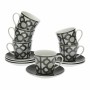 Set of 6 teacups with plates Versa Urbana Porcelain 9 x 14 x 14 cm 10,5 x 8 x 6 cm 14 x 14 x 2 cm