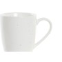 Ensemble de 4 mugs DKD Home Decor Blanc Naturel Bois d'hévéa Grès 300 ml 19 x 13 x 31 cm