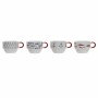 Ensemble de tasses à café DKD Home Decor Rouge Multicouleur Métal Grès méditerranéen 190 ml 4 Pièces