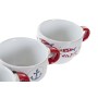 Ensemble de tasses à café DKD Home Decor Rouge Multicouleur Métal Grès méditerranéen 190 ml 4 Pièces