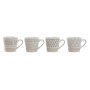 Ensemble de tasses à café Home ESPRIT Blanc Beige Grès 180 ml 4 Pièces