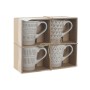 Ensemble de 4 mugs Home ESPRIT Blanc Beige Grès 360 ml 9 x 7 x 10,6 cm