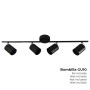 Suspension EDM 32036 Noir 70 x 9 x 15,2 cm