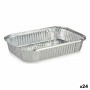 Ensemble de plats pour la cuisine Jetable Avec couvercle Aluminium 21 x 6 x 30,5 cm (24 Unités)