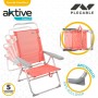 Chaise Pliante Aktive Flamingo Corail 48 x 99 x 57 cm (4 Unités)