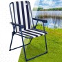 Folding Chair Aktive Striped White Navy Blue 43 x 85 x 47 cm (4 Units)