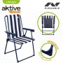 Folding Chair Aktive Striped White Navy Blue 43 x 85 x 47 cm (4 Units)