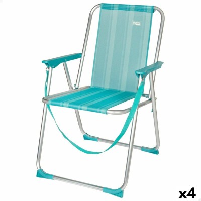 Folding Chair Aktive Mediterranean Turquoise 44 x 76 x 45 cm (4 Units)