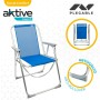 Chaise Pliante Aktive Gomera Bleu 44 x 76 x 45 cm (4 Unités)