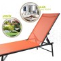 Reclining lounder Aktive Orange 180 x 35 x 49 cm (2 Units)