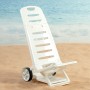 Chaise de Plage Aktive Blanc roues 40 x 84 x 44 cm (2 Unités)