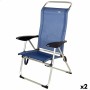 Beach Chair Aktive Navy Blue 47 x 108 x 59 cm (2 Units)