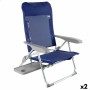 Chaise de Plage Aktive Slim Pliable Blue marine 47 x 89 x 57 cm (2 Unités)