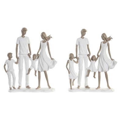 Figurine Décorative DKD Home Decor 20,5 x 7,5 x 24,5 cm 20,5 x 6,5 x 24,5 cm Gris Blanc Famille (2 Unités)