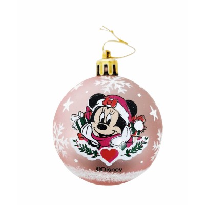 Christmas Bauble Minnie Mouse Lucky 6 Units Pink Plastic (Ø 8 cm)