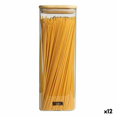 Jar Quttin Bamboo Squared 2,15 L 10,2 x 28 cm (12 Units)