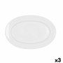 Serving Platter Bidasoa Glacial Ceramic White (32 x 22 cm) (Pack 3x)