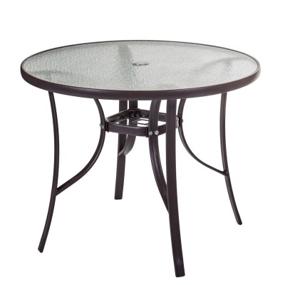 Table de Salle à Manger Neila 90 x 90 x 72 cm Verre Acier