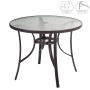 Dining Table Neila 90 x 90 x 72 cm Crystal Steel