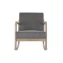 Rocking Chair DKD Home Decor Natural Dark grey Polyester Rubber wood Sixties 66 x 85 x 81 cm