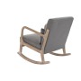 Rocking Chair DKD Home Decor Natural Dark grey Polyester Rubber wood Sixties 66 x 85 x 81 cm