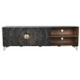 TV furniture Home ESPRIT Black Metal Mango wood 160 x 40 x 50 cm