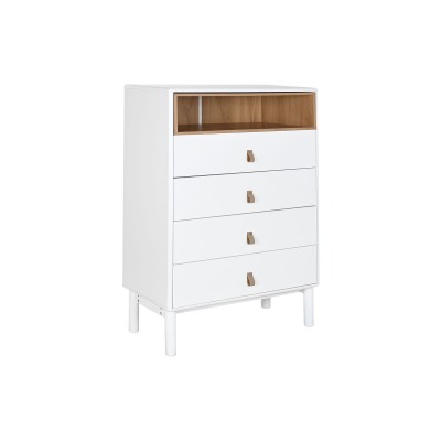 Chest of drawers Home ESPRIT White Natural polypropylene MDF Wood 80 x 40 x 117 cm