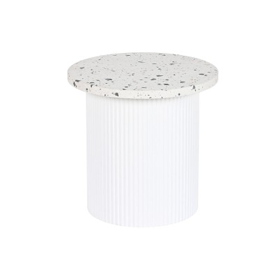 Side table Home ESPRIT White MDF Wood Terrazo 40 x 40 x 37,5 cm