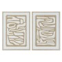 Cadre Home ESPRIT Blanc Beige Abstrait Scandinave 52,7 x 2,5 x 72,5 cm (2 Unités)