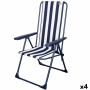 Chaise Pliante Aktive A rayures Blanc Blue marine 46 x 101 x 59 cm (4 Unités)