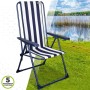 Folding Chair Aktive Striped White Navy Blue 46 x 101 x 59 cm (4 Units)