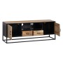 TV furniture MARA Natural Black Wood Iron 150 x 40 x 55 cm