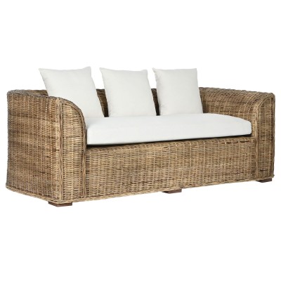 Garden sofa Home ESPRIT White Brown Natural Rattan 174 x 88 x 69 cm