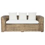 Canapé de jardin Home ESPRIT Blanc Marron Naturel Rotin 174 x 88 x 69 cm