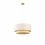 Ceiling Light DKD Home Decor Polyester White Light brown Bamboo 50 W (50 x 50 x 25 cm)