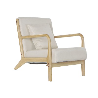 Armchair DKD Home Decor Beige Polyester MDF Wood (65 x 77 x 73 cm)