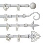 Curtain Bar Extendable White Iron 5 x 122 x 5 cm (8 Units)