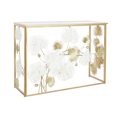 Console DKD Home Decor White Golden Metal Mirror 108 x 37 x 80 cm