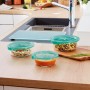 Round Lunch Box with Lid Luminarc Keep'n Lagon 13,5 x 6 cm Turquoise 680 ml Glass (6 Units)