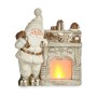 Decorative Figure Father Christmas LED Light 16 x 44 x 35 cm White Polyresin