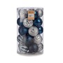 Set of Christmas balls Blue Silver PVC Ø 8 cm (4 Units)