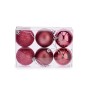 Lot de boules de Noël Rose PVC Ø 8 cm (24 Unités)