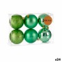 Lot de boules de Noël Vert Plastique Ø 8 cm (24 Unités)