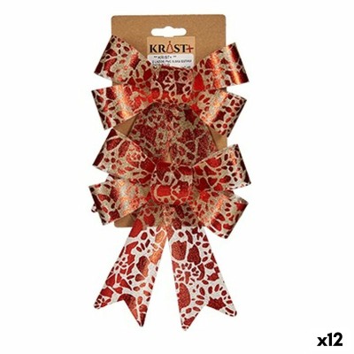 Lien Décorations de Noël Imprimé Rouge Doré PVC 15 x 4 x 16 cm (12 Unités)