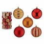 Lot de boules de Noël Rouge Orange PVC Ø 8 cm (4 Unités)