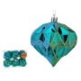 Set of Christmas balls Diamond Blue Plastic 8 x 9 x 8 cm (12 Units)