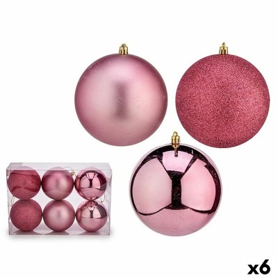 Set of Christmas balls Pink PVC Ø 12 cm (6 Units)